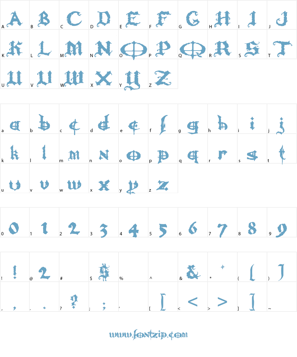 Ozzy II Font Character